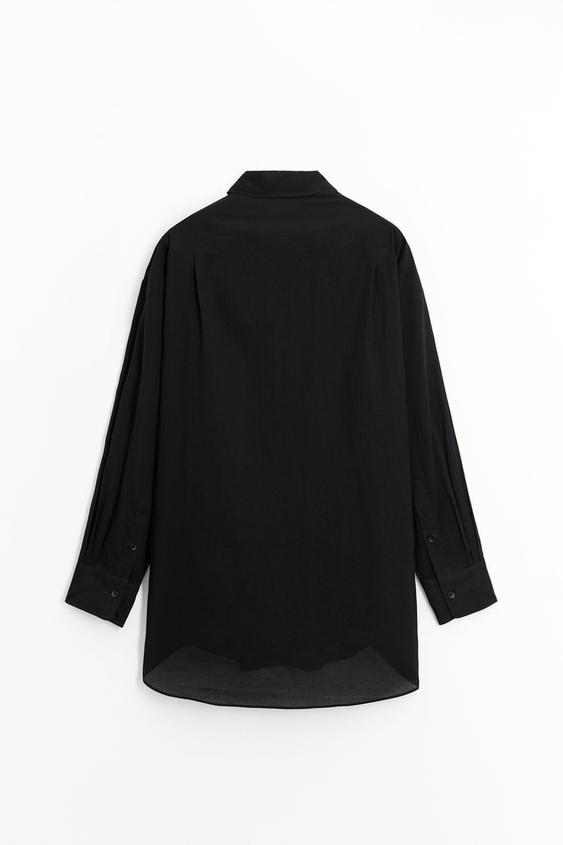 Zara Siyah - ZW COLLECTION OVERSIZE GÖMLEK - 4 görseli