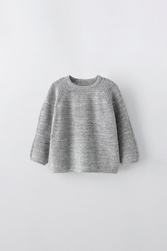 Purl Knit Sweater Gray Marl Zara United States