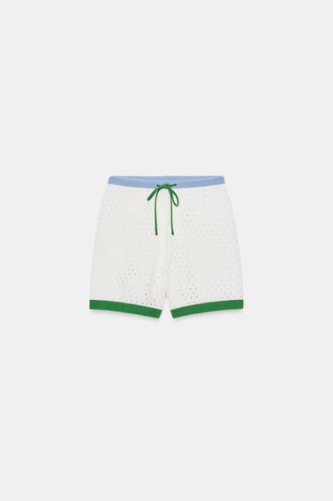 SHORT EN MAILLE AJOURÉE - Blanc de Zara - Image 2
