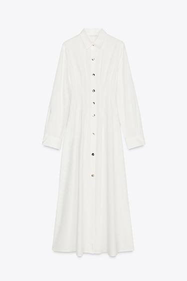 PLEATED DRESS WITH BELT