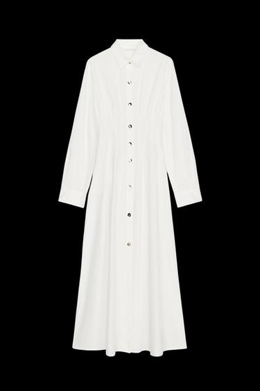 FITTED POPLIN DRESS - White by Zara - Image 0
