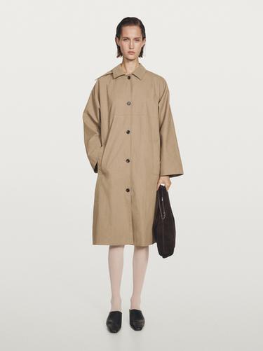 Trench en coton mélangé - Vison foncé de Zara