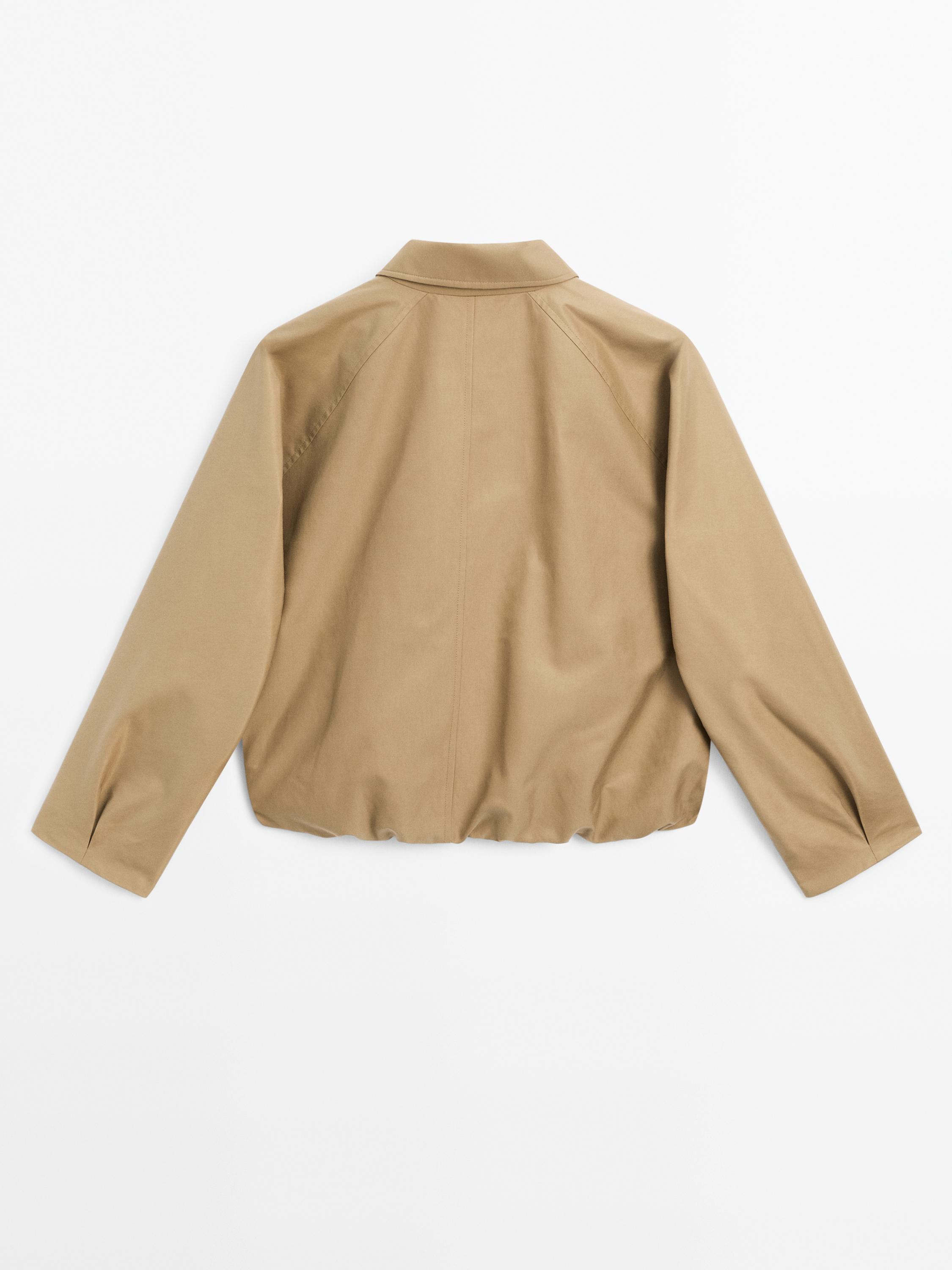 Oversize cotton blend cape jacket - Dark mink | ZARA United Oversize cotton blend cape jacket - Dark mink | ZARA United