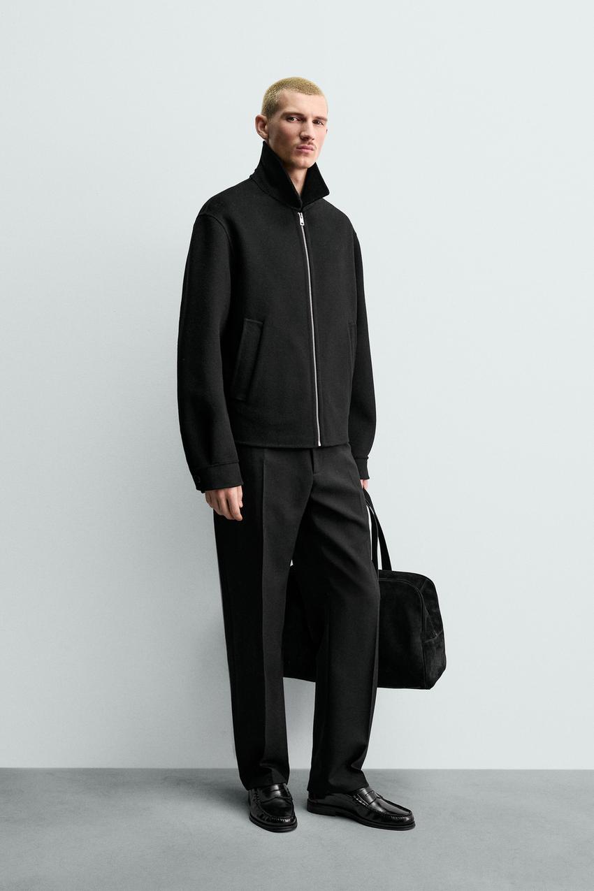 ZARA ボストンアーカイブ スタジャン S 黒 New Zara Faux Suede 