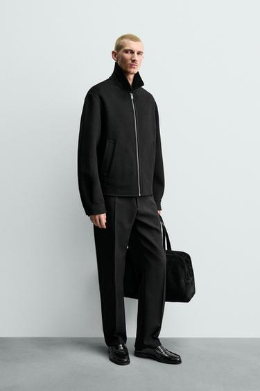 WOOL ZIP-UP JACKET - Black by Zara - Image 0