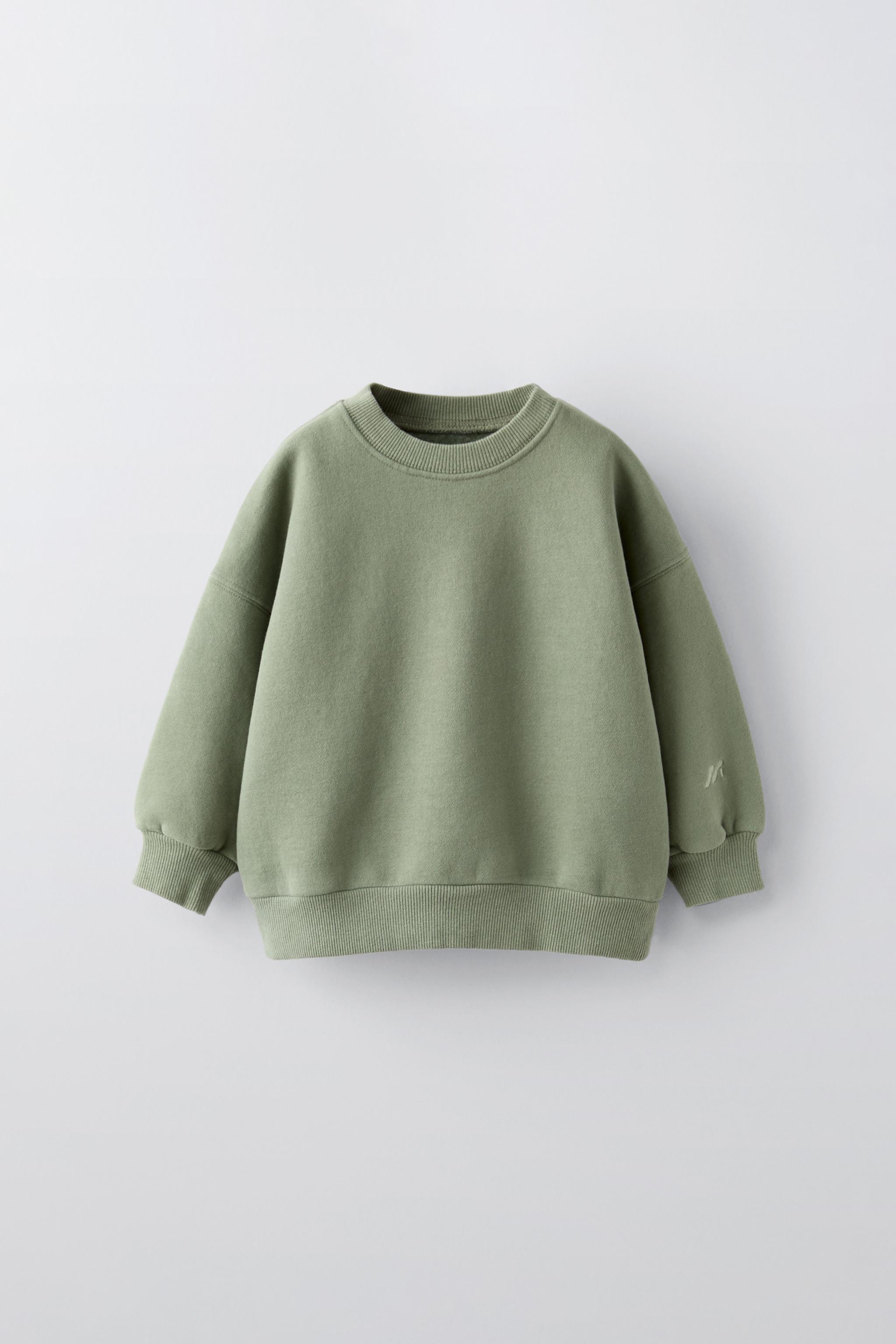 EMBROIDERED SWEATSHIRT Mid green ZARA United States