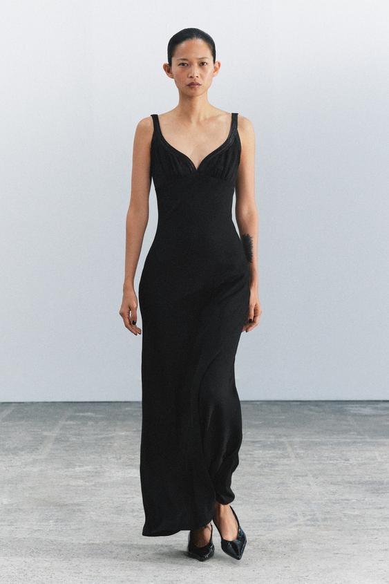 Zara ZW COLLECTION LONG DRESS - Black - Image 0
