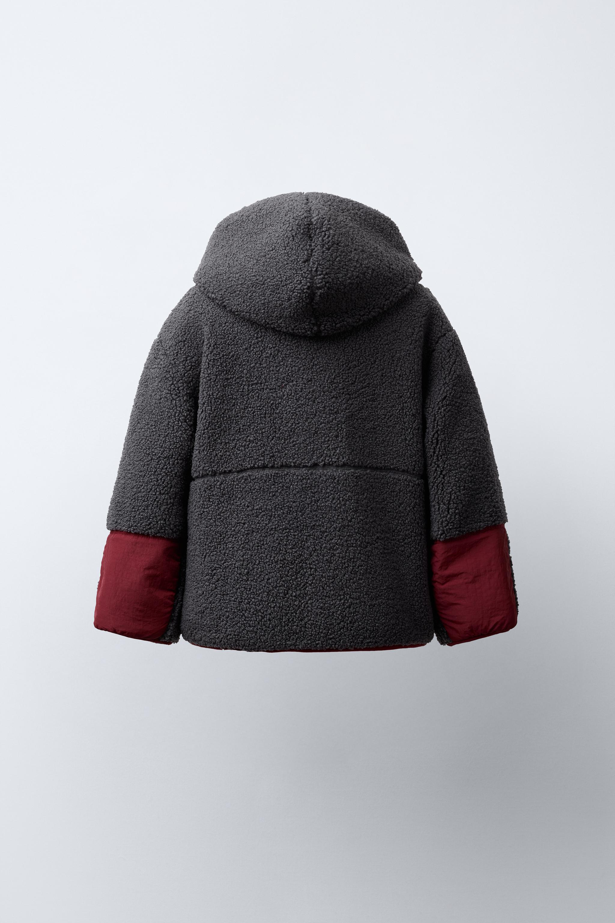 リバーシブル撥水加工フェイクシープスキンジャケット - ダーク