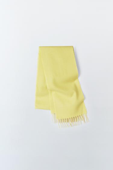 WOOL BLEND SCARF - LIMITED EDITION - Lime by Zara