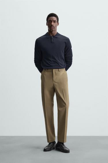 PANTALÓN REGULAR FIT TRABILLAS - Khaki de Zara - Imagen 0