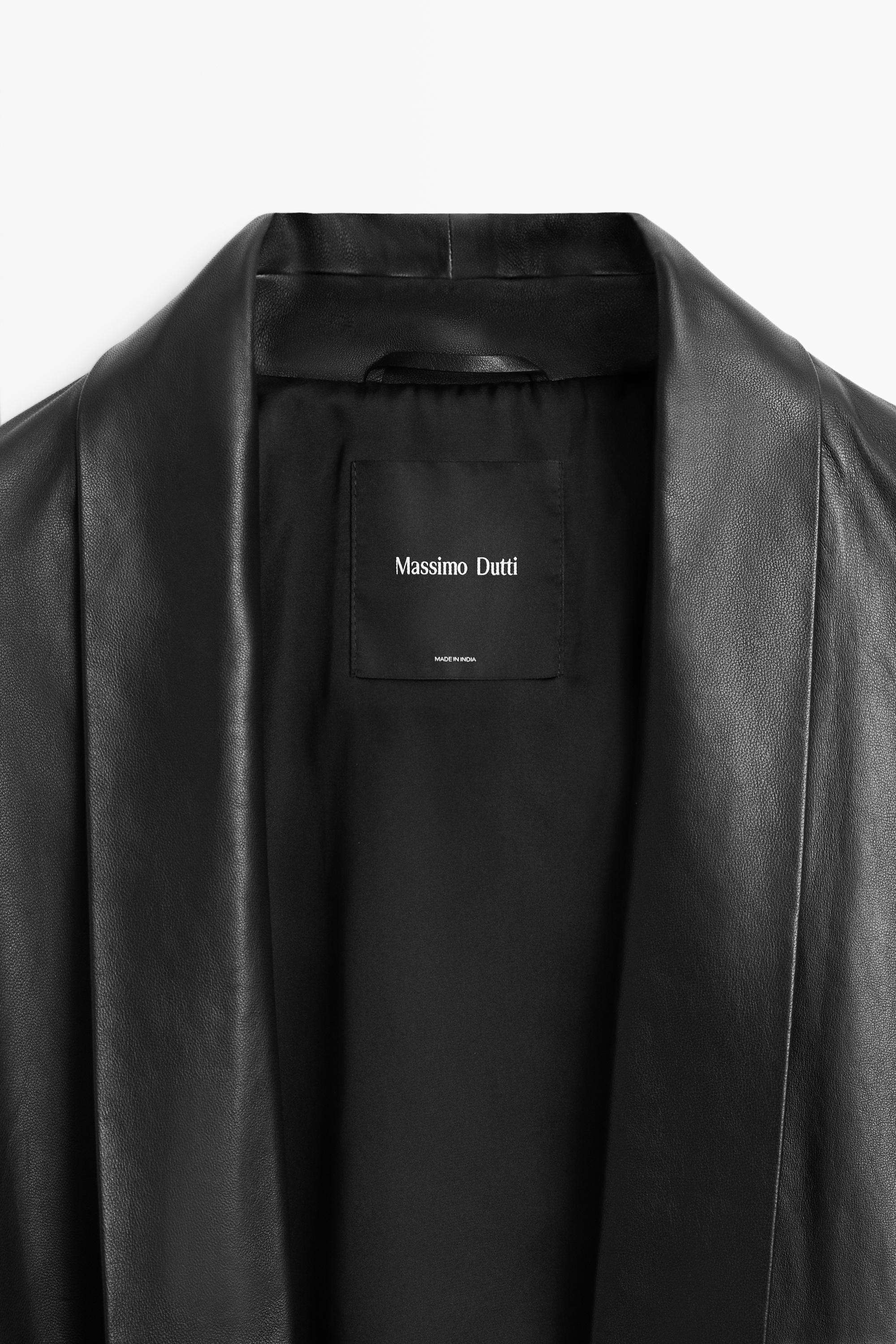 Kimono en cuir nappa à revers