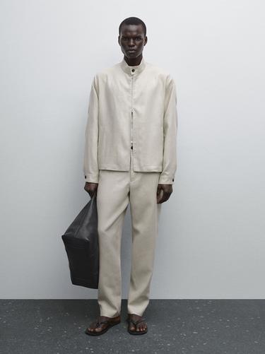 Pantalon 100 % lin - Beige clair de Zara - Image 0
