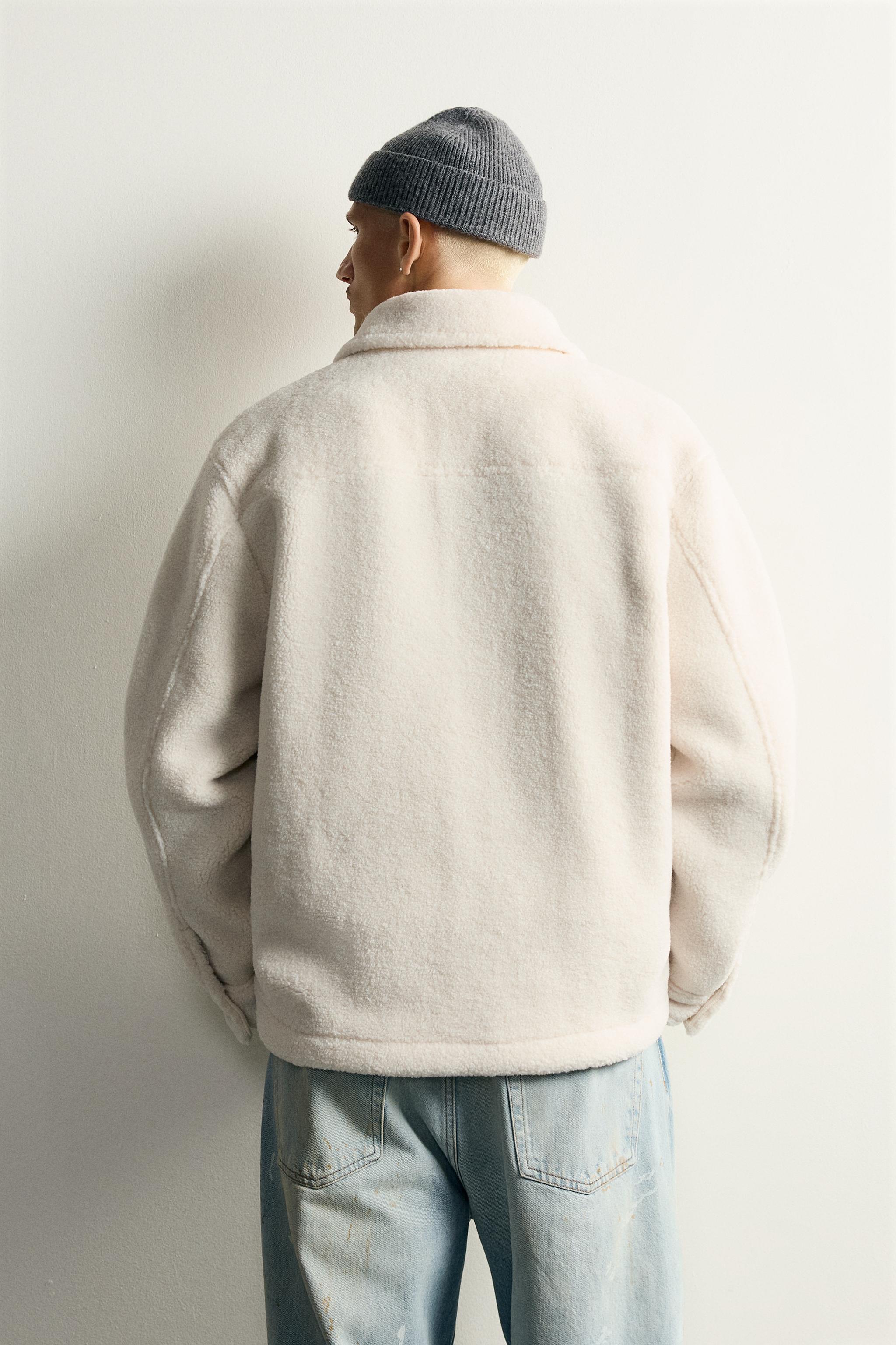 FLEECE-EFFECT POCKET OVERSHIRT - Ecru | ZARA United States