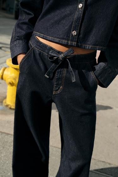 JEAN Z1975 JOGGER WIDE LEG TAILLE HAUTE - Bleu de Zara - Image 3