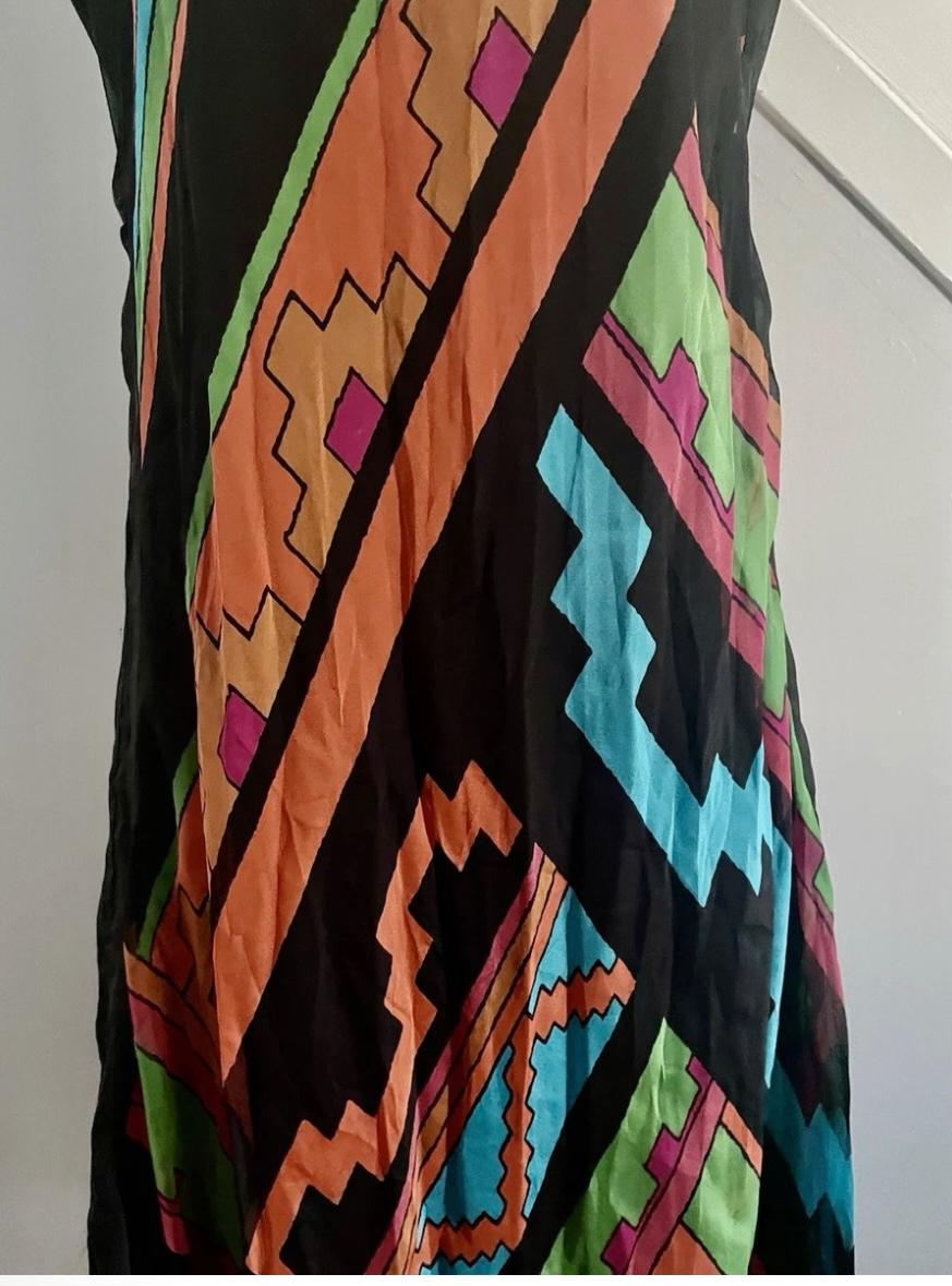 SLEEVELESS ALINE MULTICOLOR 100 SILK DRESS - Image 7