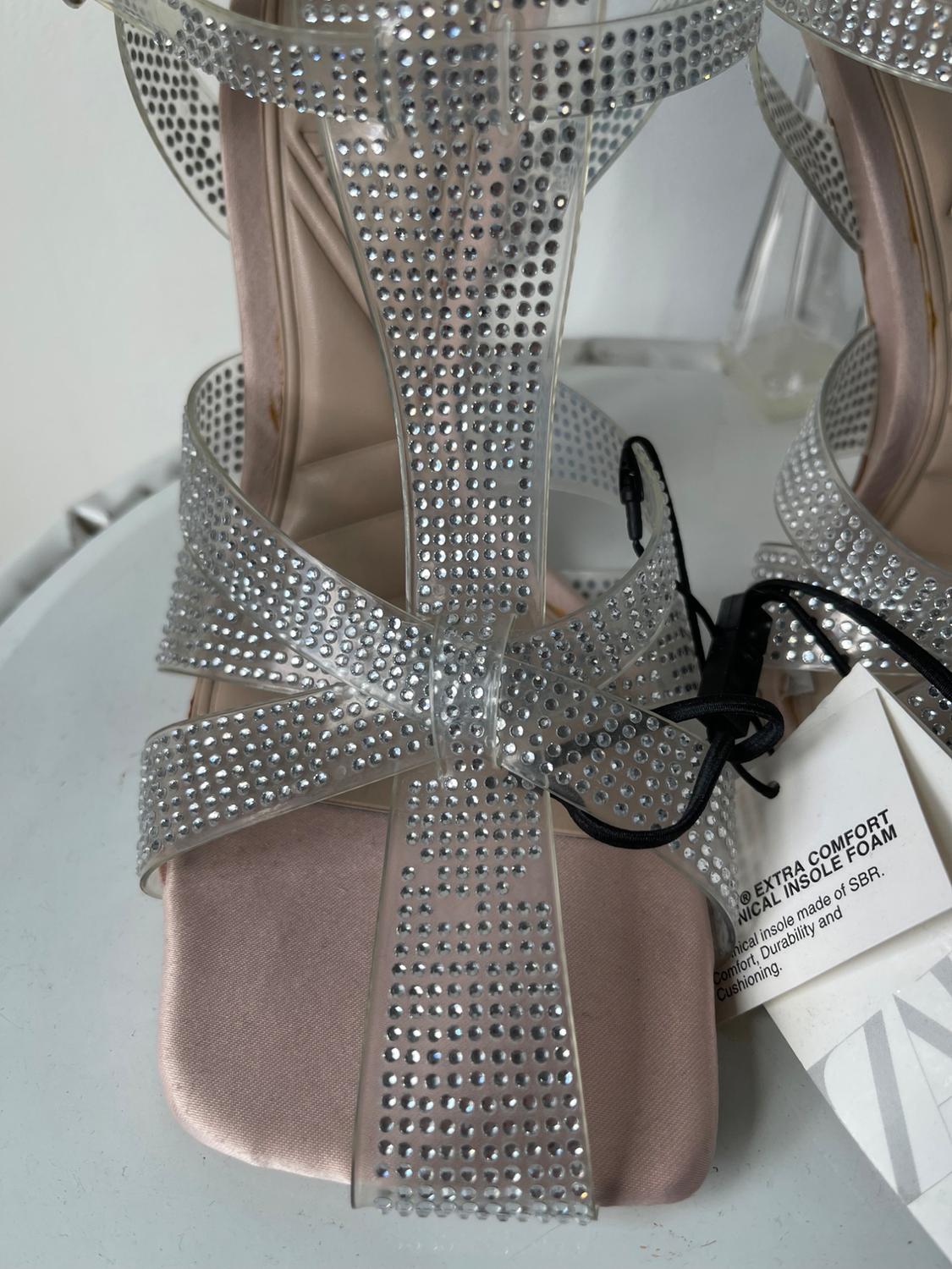 VINYL HIGH-HEEL STRAPPY SANDALS - Image 8