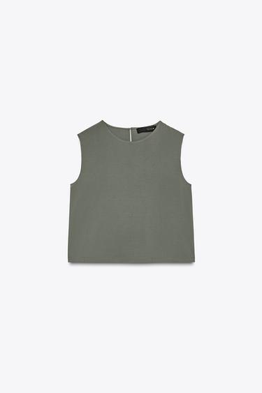 TOP CROP ZW COLLECTION - VERDOSO de Zara