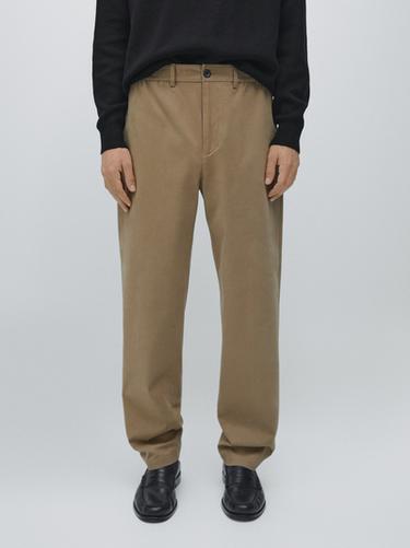 Zara Cotton blend jogger fit trousers - taupe brown