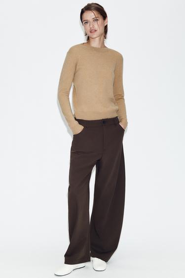 PANTALÓN BALLOON - Marrón oscuro de Zara