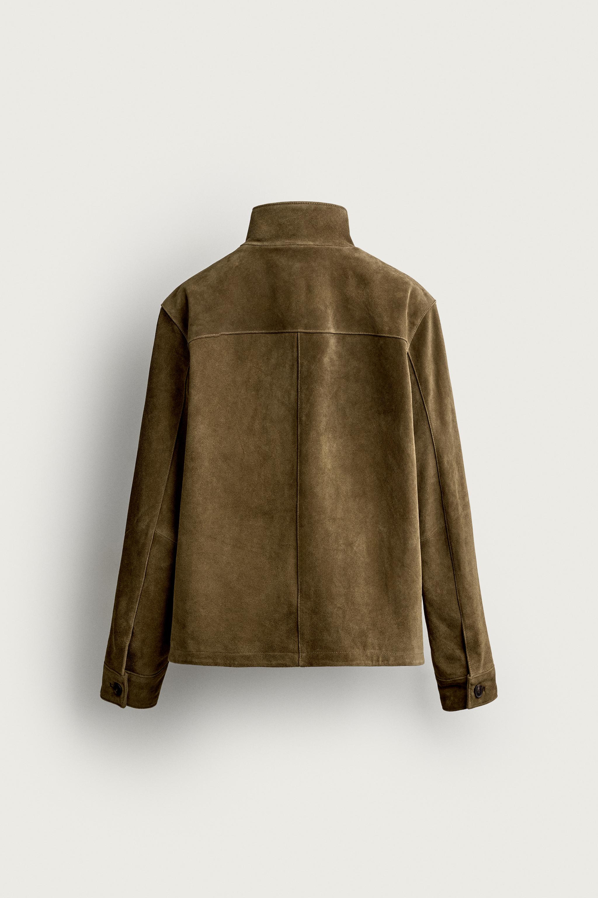 BLOUSON CUIR DAIM REGULAR FIT