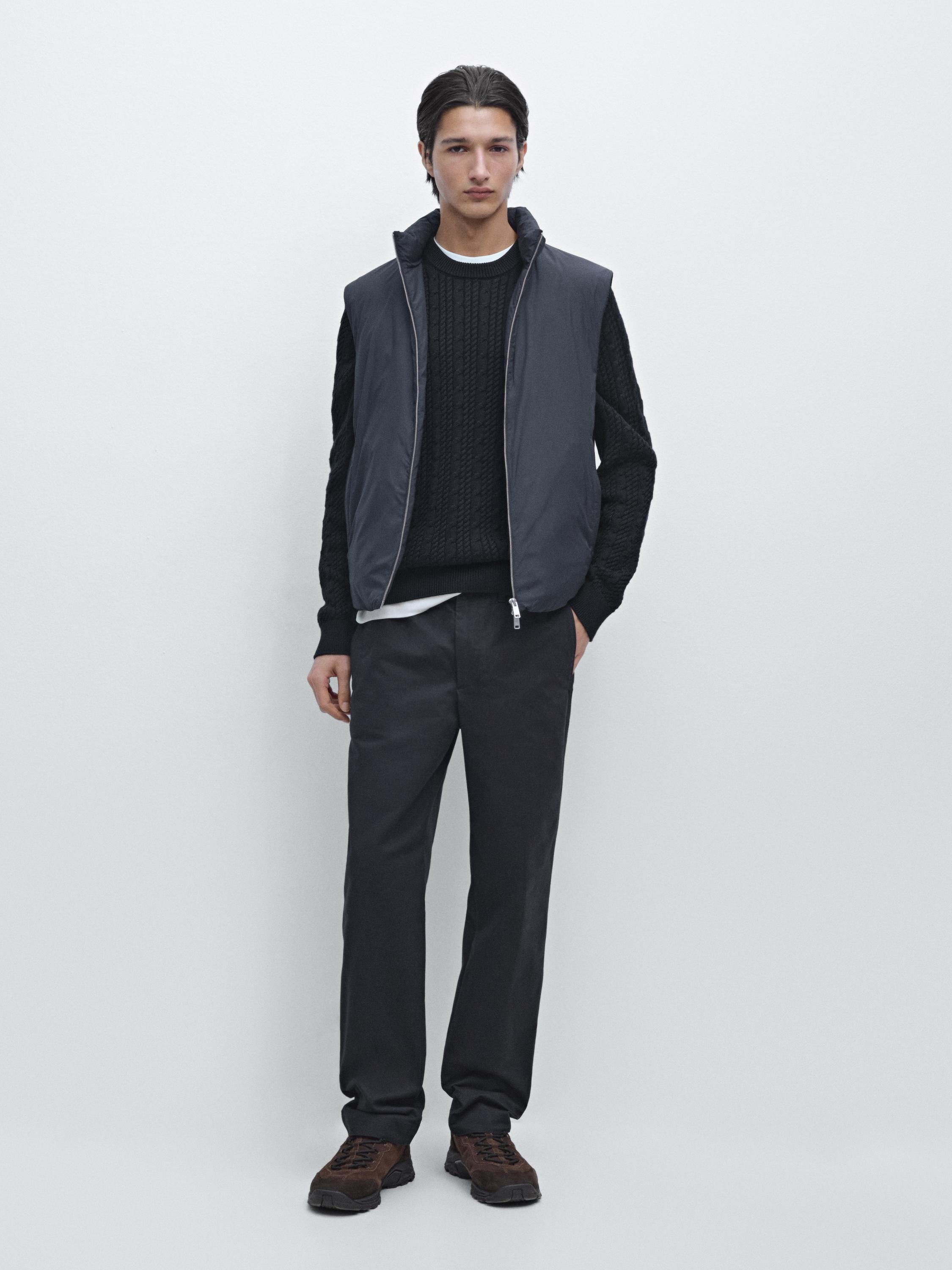 Cotton blend jogger fit trousers