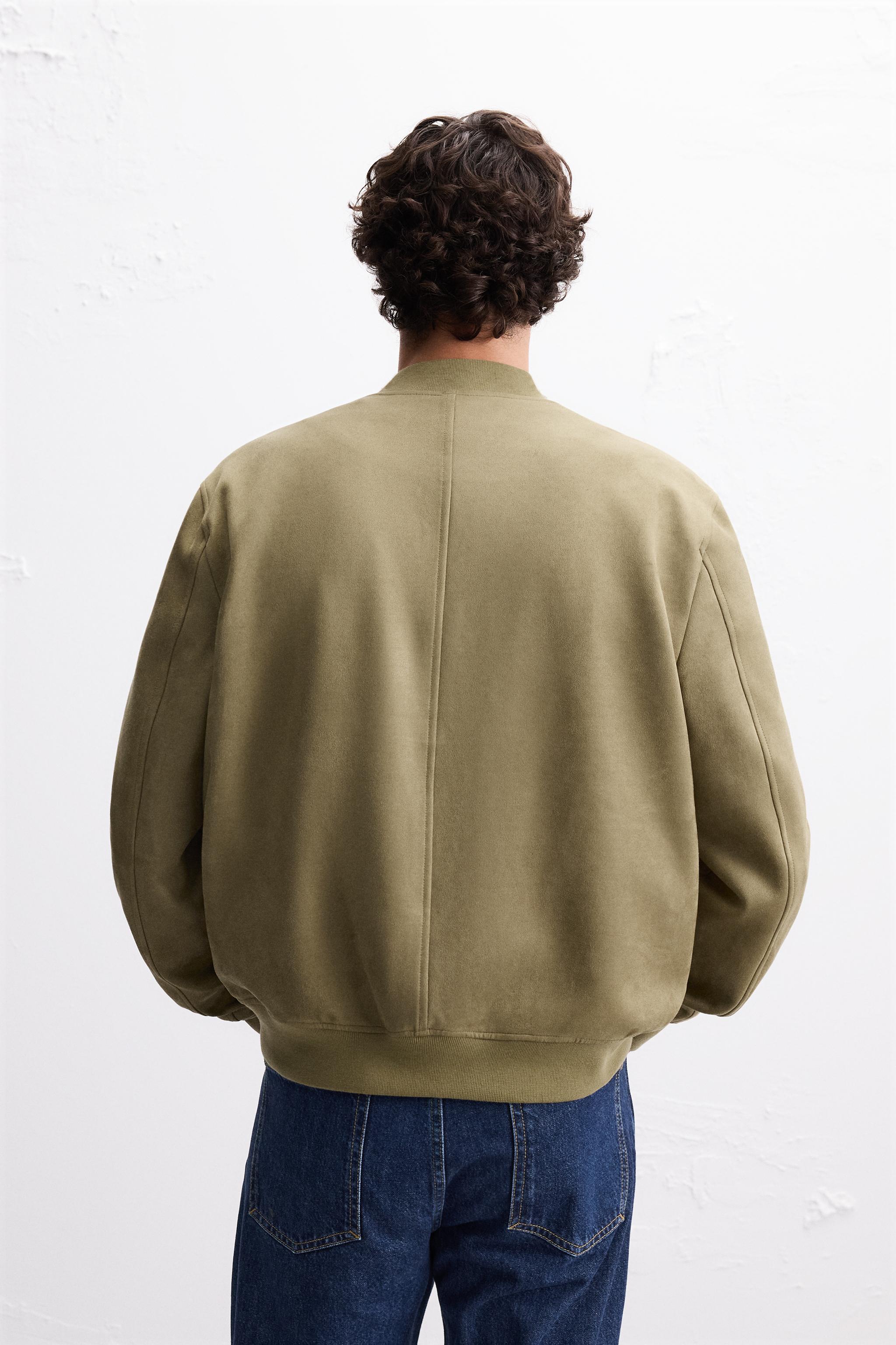 フェイクスエード ボンバージャケット - ストーン | ZARA Japan