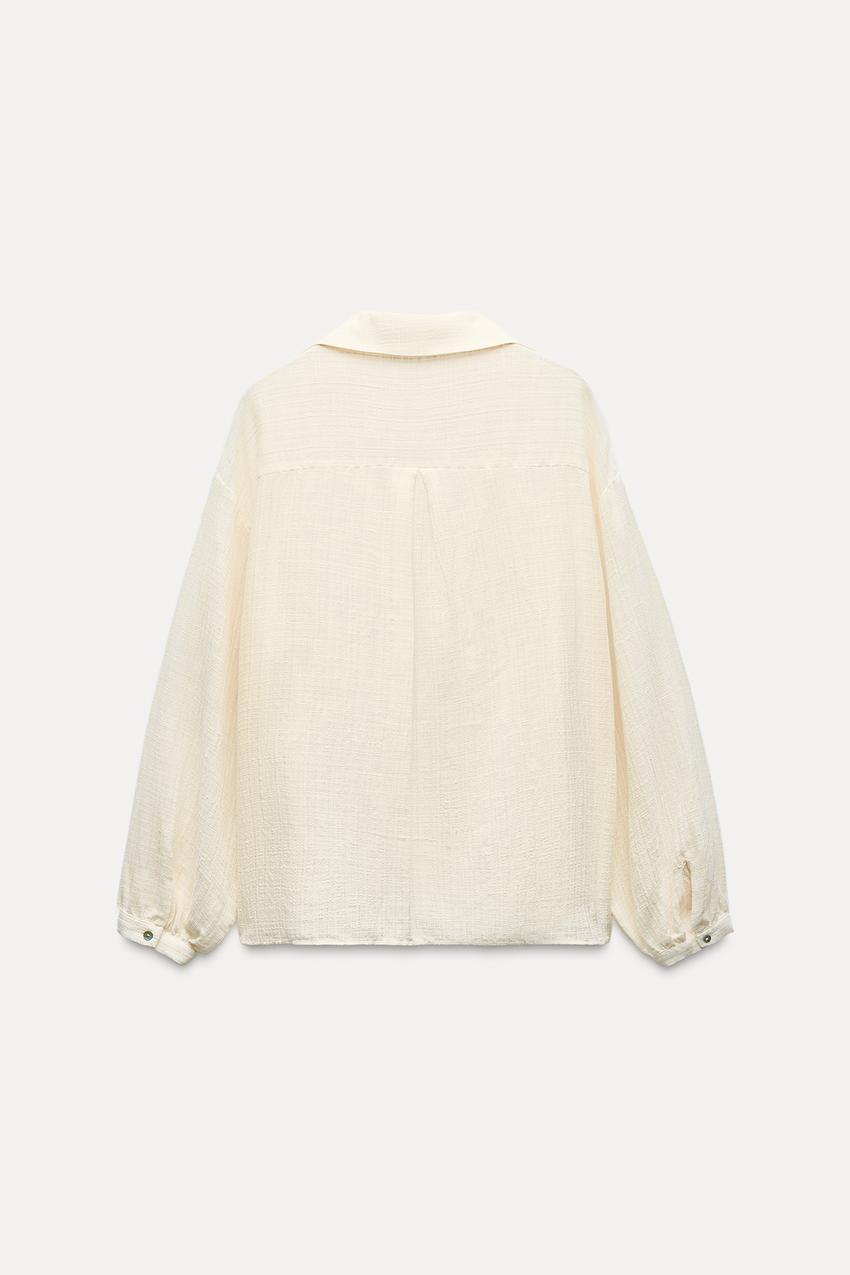 METALLIC THREAD RUSTIC SHIRT - Ecru | ZARA United Kingdom