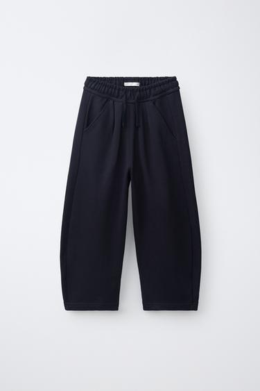 PANTALON BAGGY EN MOLLETON - Bleu marine foncé de Zara - Image 0