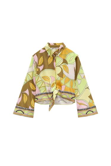 PRINTED SHIRT WITH BOW