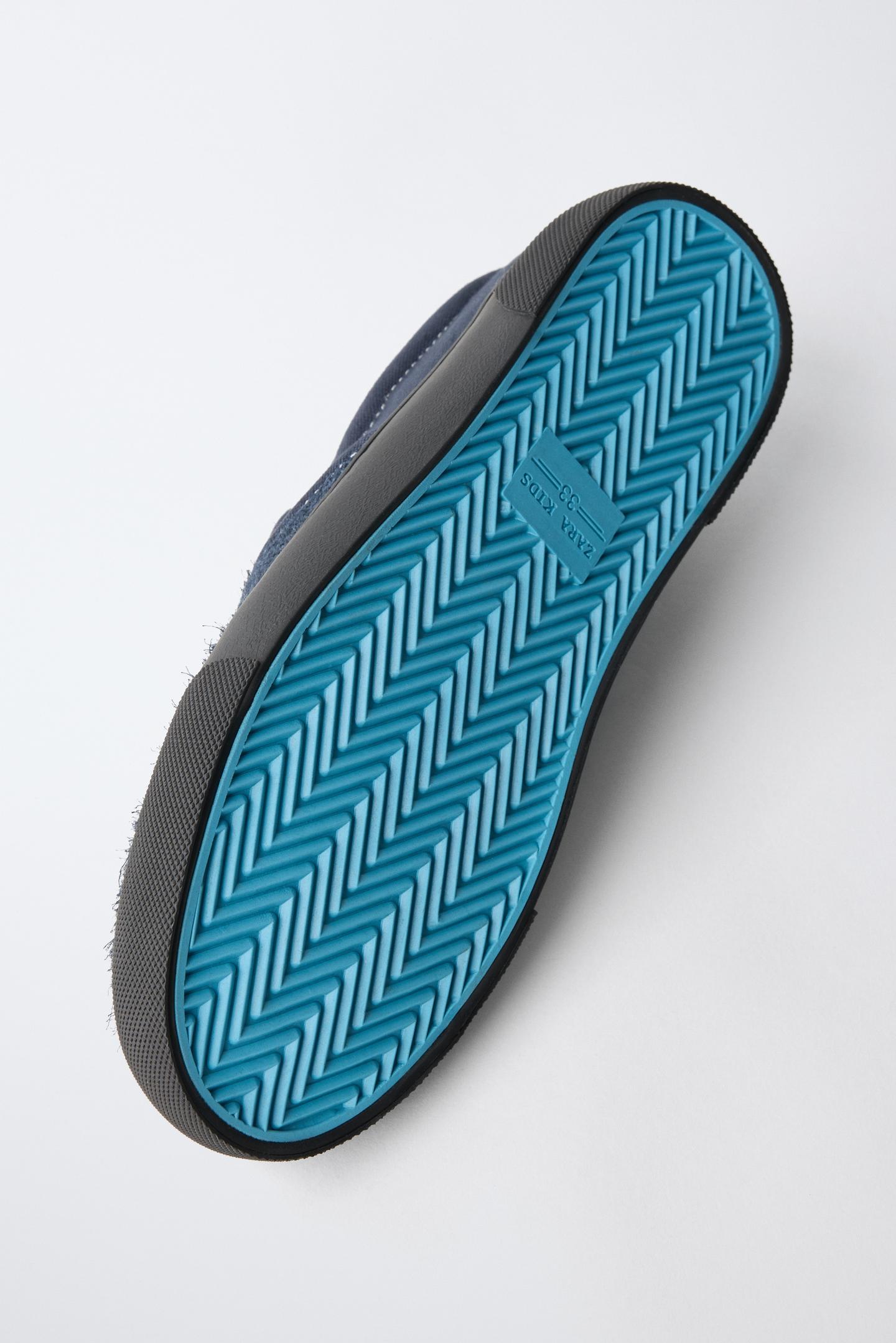 Детские кроссовки Zara Contrast Plimsolls, цвет: Синий — фото 8
