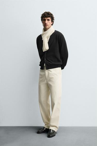 PANTALON STRUCTURÉ TWILL CEINTURE - Écru de Zara - Image 3