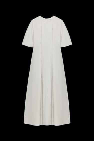ZW COLLECTION POPLIN PLEATED DRESS - Light grey by Zara - Image 0