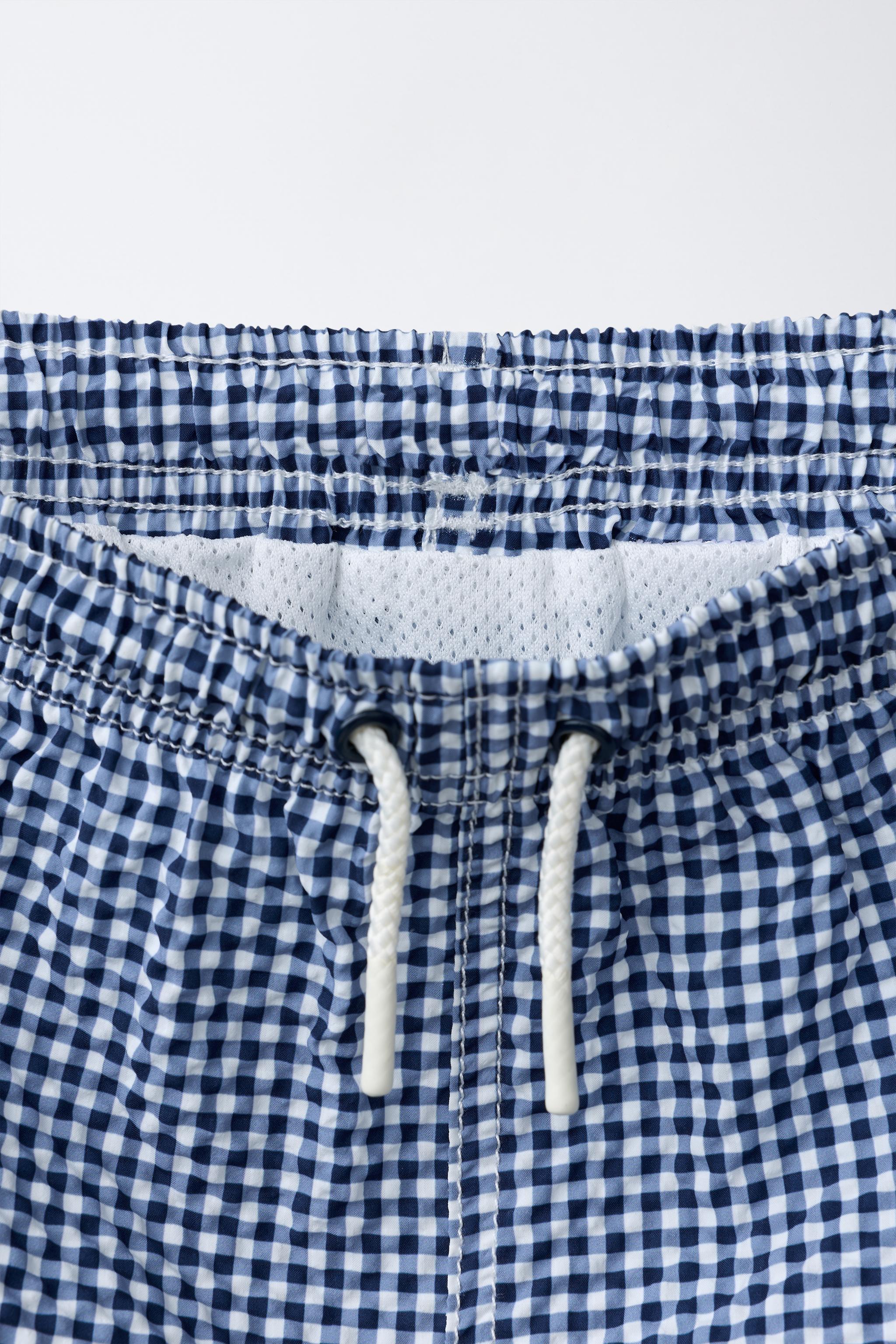 6-14 YEARS/ GINGHAM SWIM SHORTS