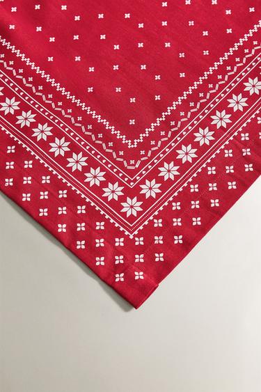 CHEMIN DE TABLE COTON HIVER NOËL - Rouge de Zara - Image 2