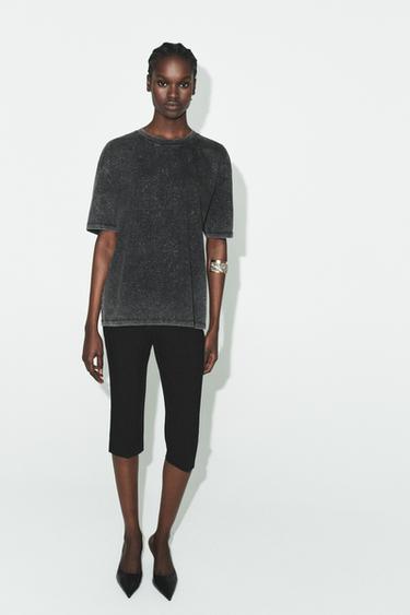 FADED-EFFECT BILLOS T-SHIRT - Black by Zara