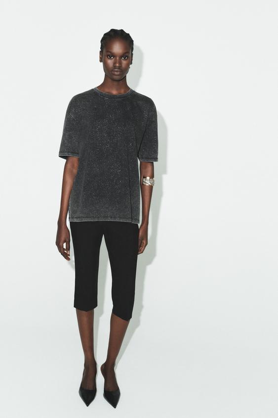 SHINY WASHED EFFECT T-SHIRT