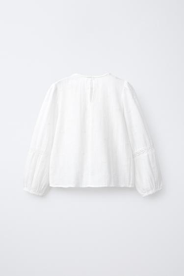 CHEMISE ROMANTIQUE FLEURS - Blanc cassé de Zara - Image 1