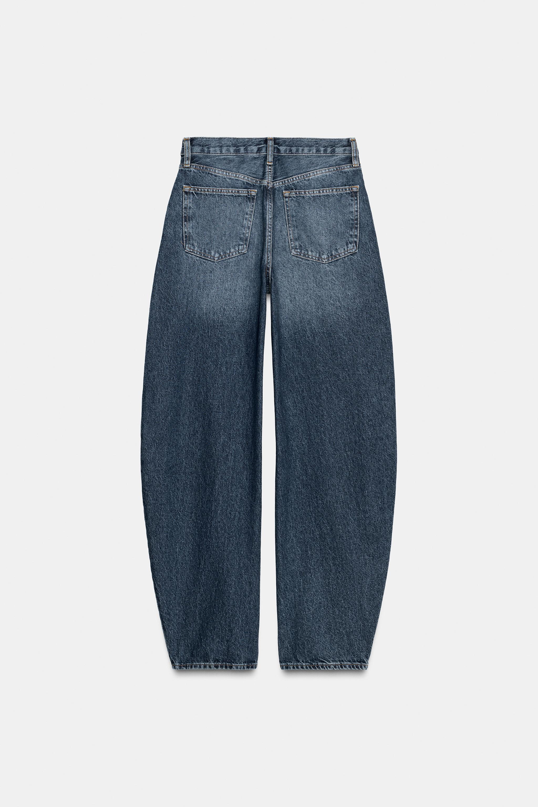 ZW COLLECTION HIGH-WAIST BALLOON JEANS - Blue | ZARA United
