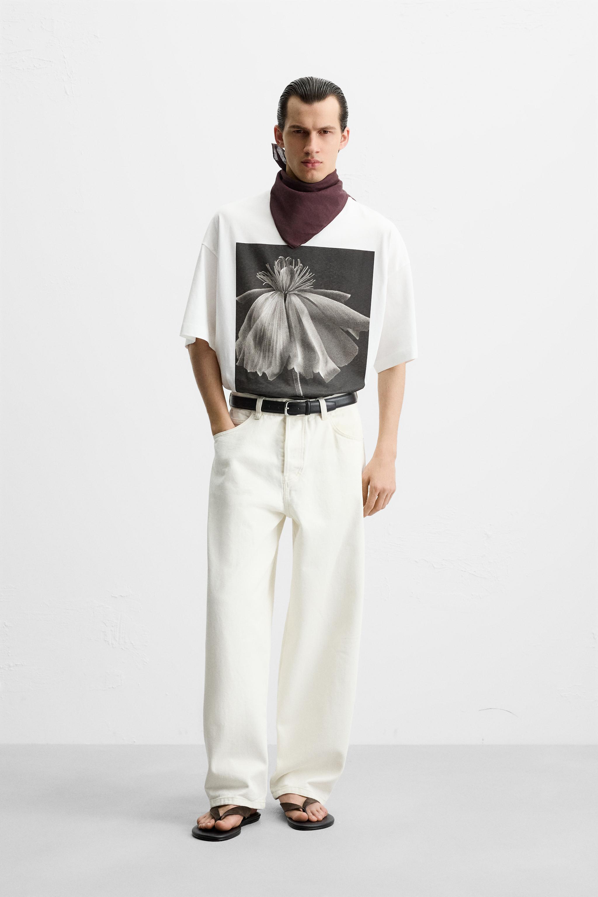 フォトグラフィックプリントTシャツ - オフホワイト | ZARA