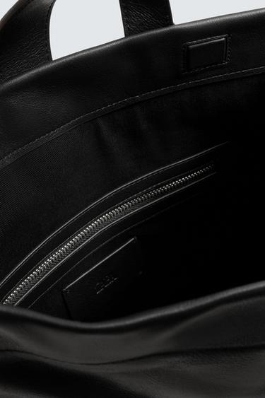 SAC À DOS EN CUIR - Noir de Zara - Image 5