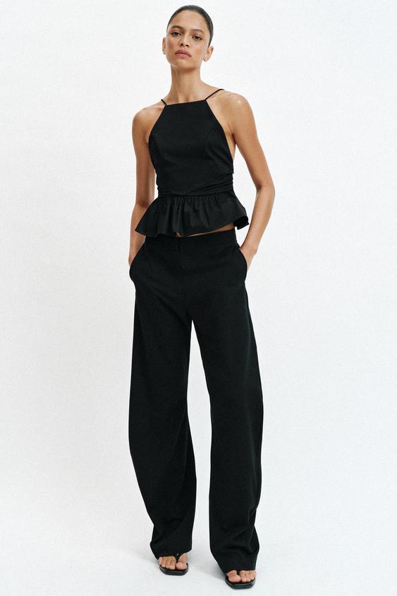 PEPLUM HALTER TOP from Zara - $39.90