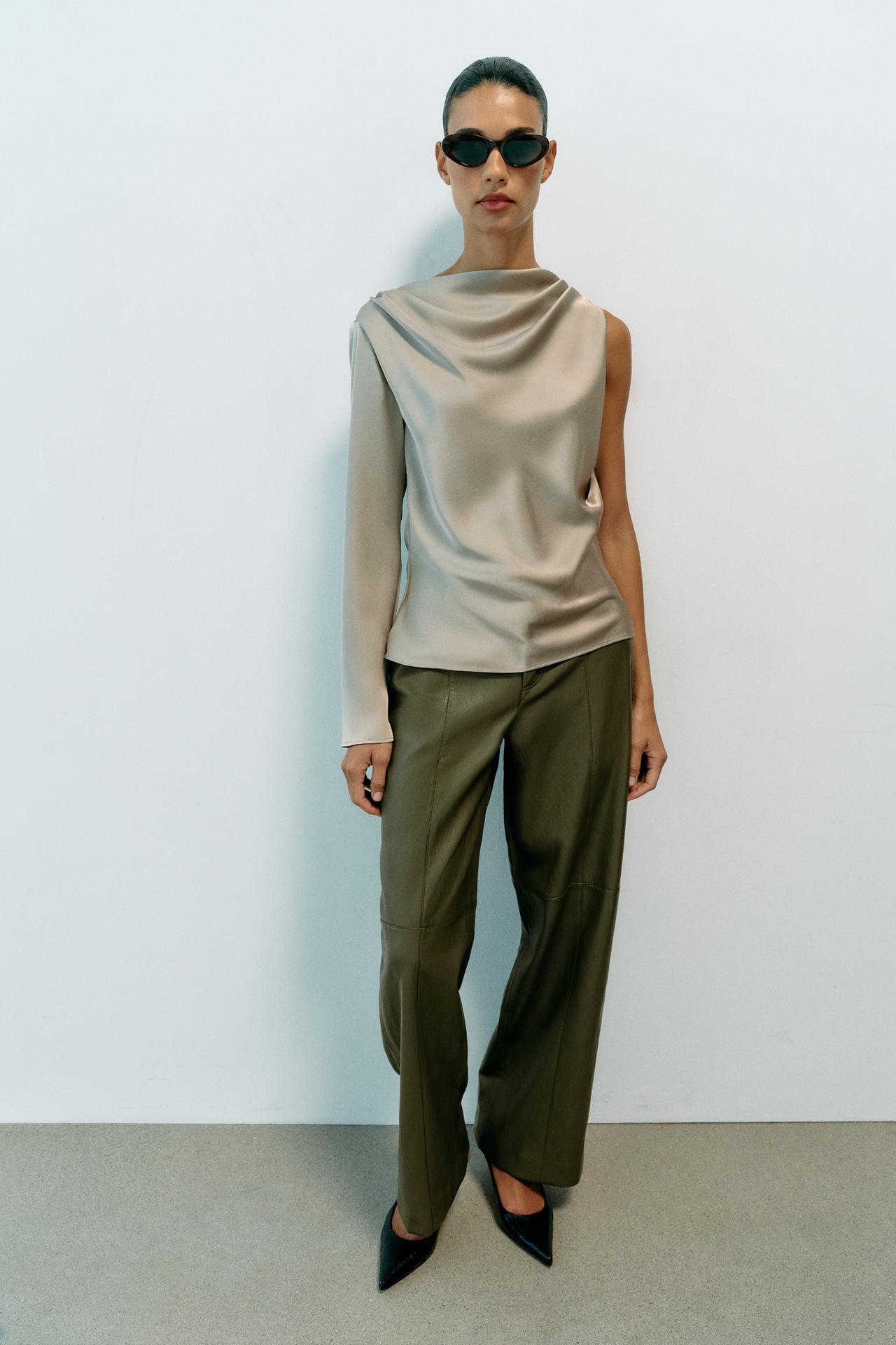 ASYMMETRIC SATIN SHIRT