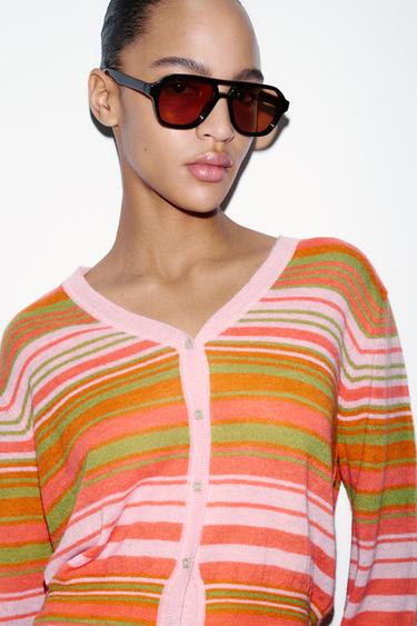 STRIPED CARDIGAN - Multicoloured by Zara