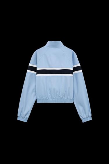 JACKET WITH CONTRAST STRIPES - Blue / Grey by Zara