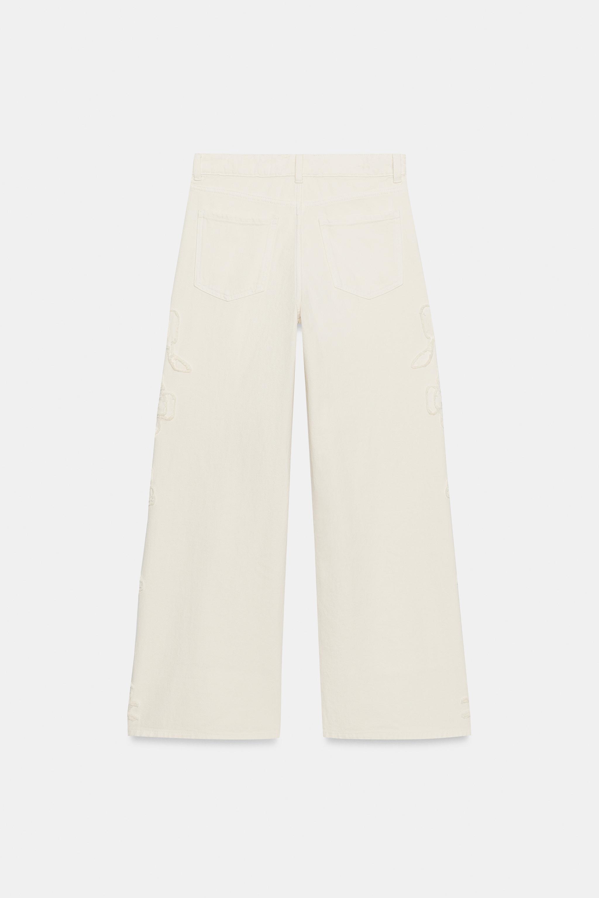 JEAN Z1975 WIDE LEG TAILLE NORMALE TEXTURÉ FLEURS