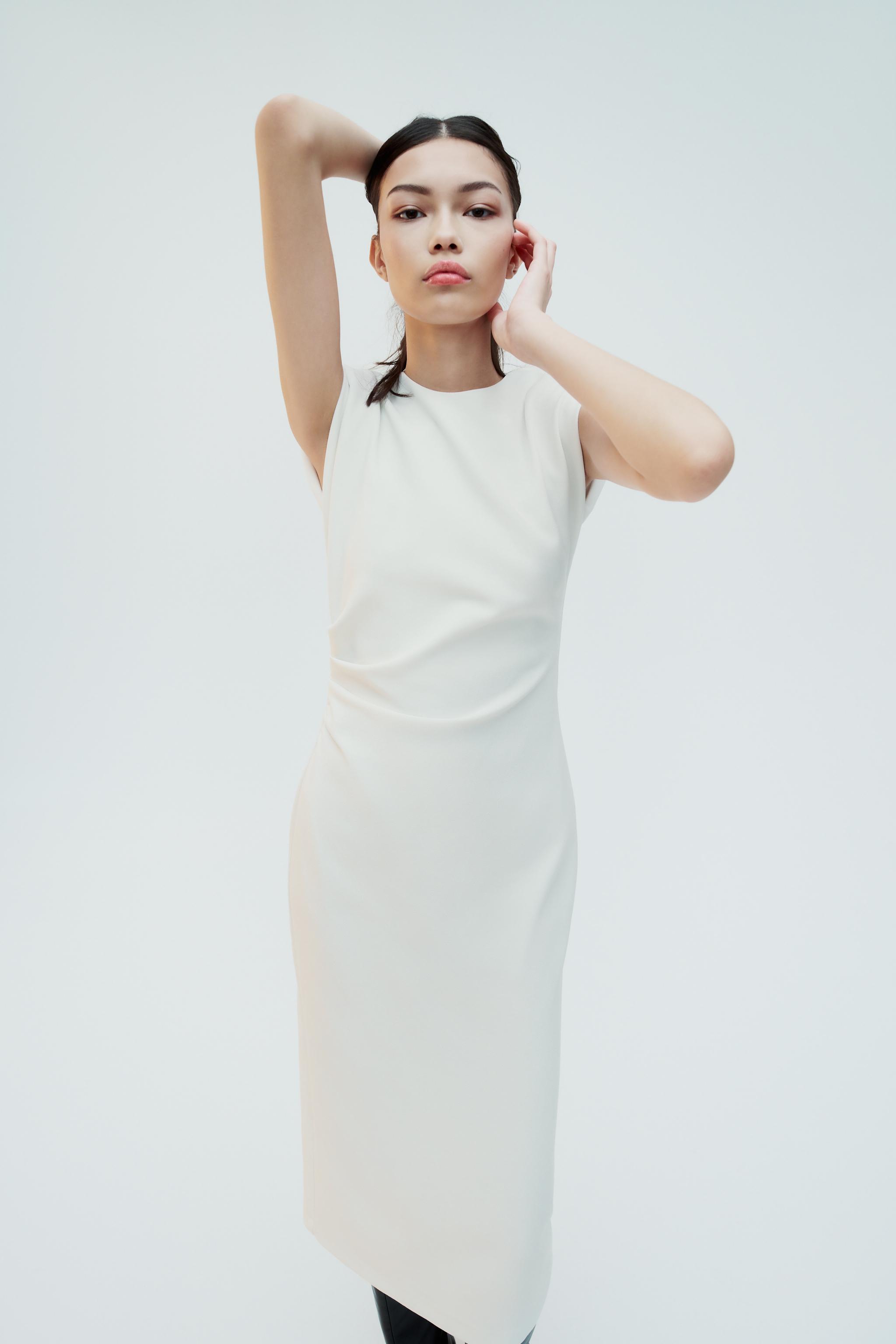 White midi 2024 dress zara