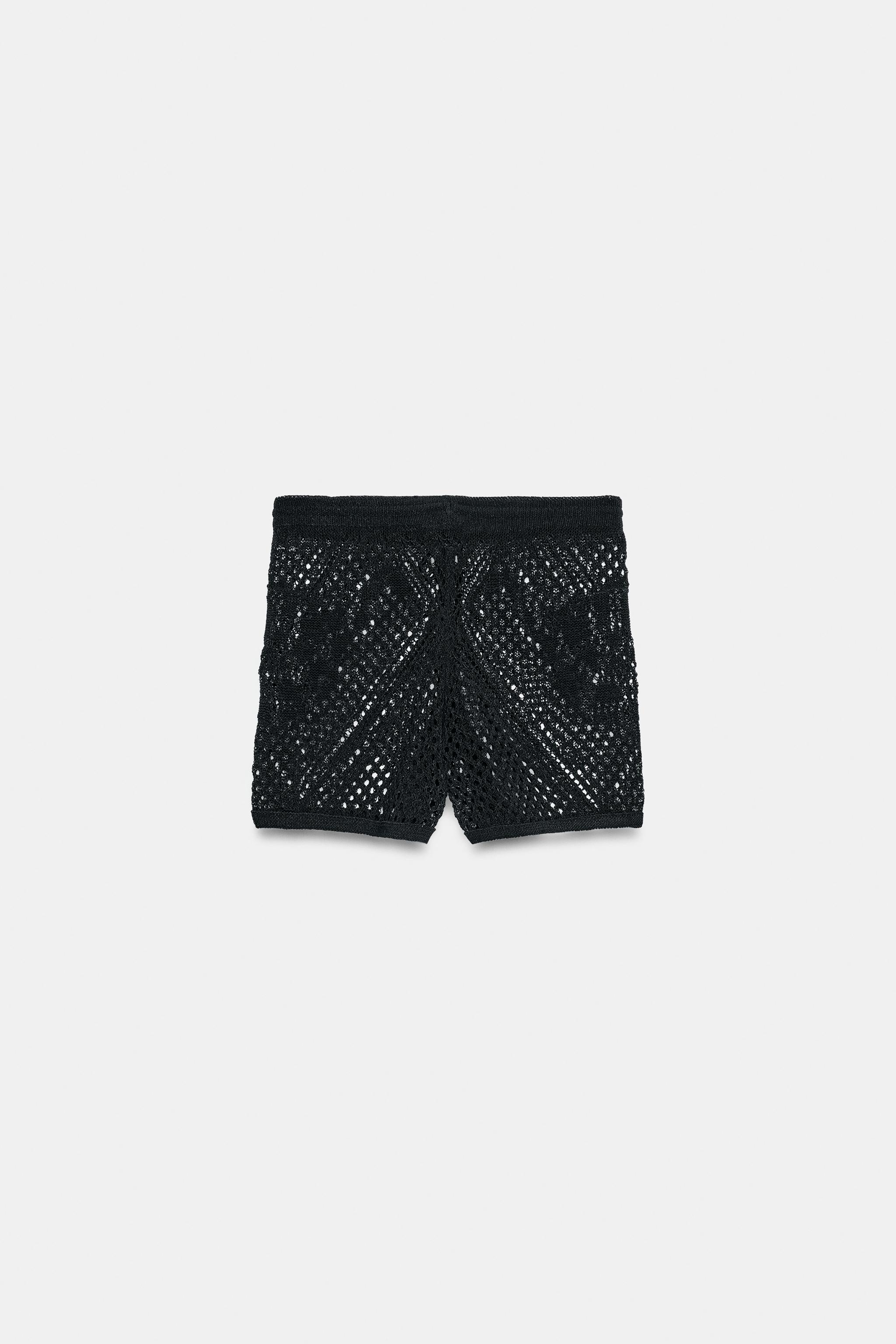POINTELLE KNIT SHORTS - Black | ZARA United States