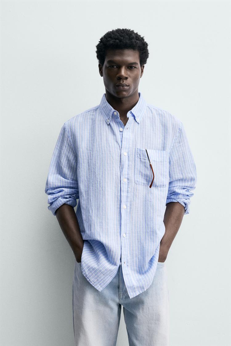 CAMISA DE MEZCLA DE LINO CORTE RECTO 2
