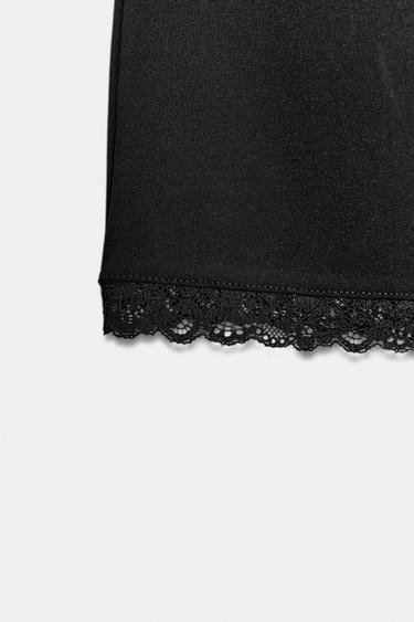 MINI JUPE STRETCH DENTELLE - Noir de Zara - Image 6