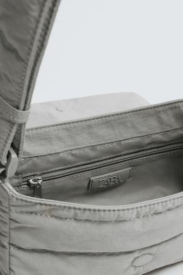 QUILTED NYLON CROSSBODY BAG - Grey by Zara - Image 3